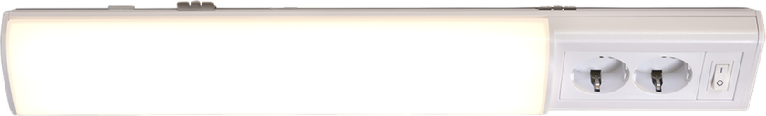 Abel benkarmatur 50 cm 10W med stikkontakt og bryter - Hvit