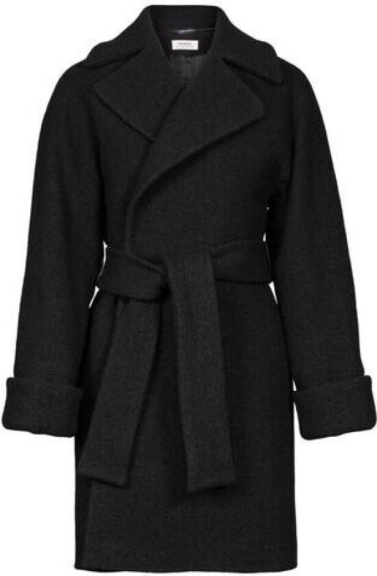 Wool Coat Mid - Black L