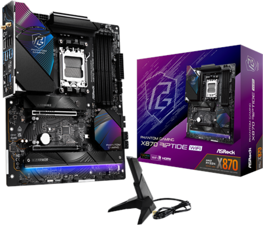 X870 RIPTIDE WIFI Hovedkort - AMD X870 - AMD AM5 socket - DDR5 RAM - ATX
