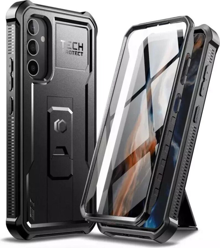 Tech-Protect Samsung Galaxy A34 (5G) Tech-Protect Kevlar Pro Hardplast Deksel med Skjermbeskytter & Kickstand - Svart