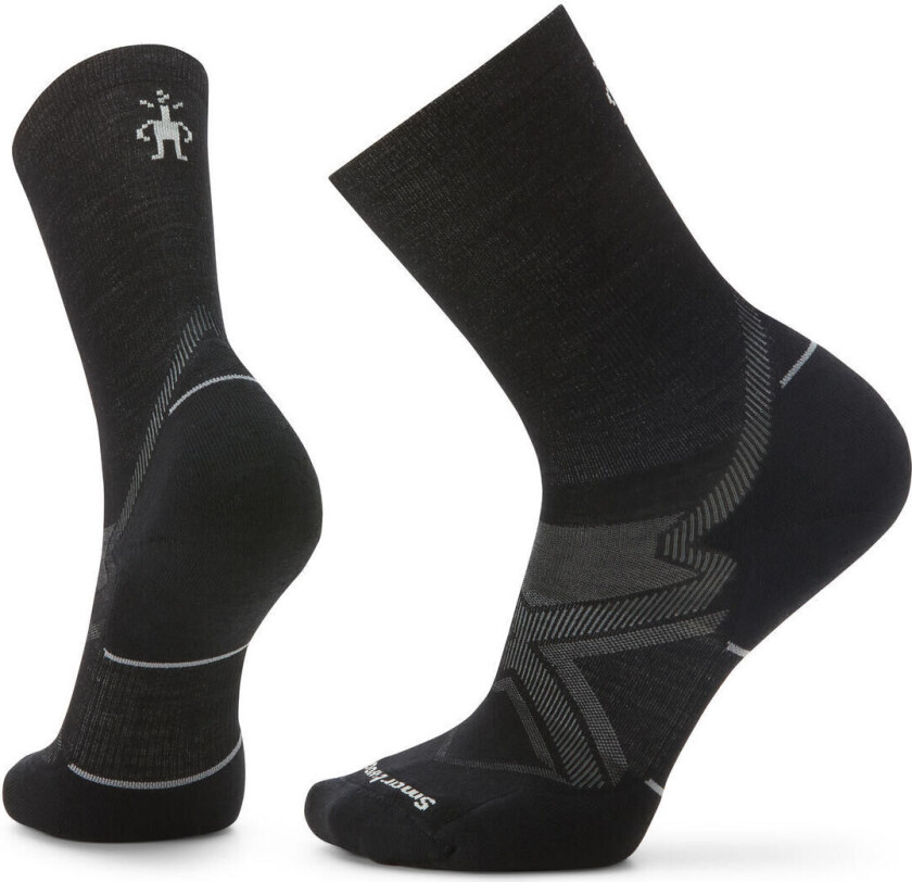 Unisex Run Targeted Cushion Cold Weather Crew Socks Black 38-41