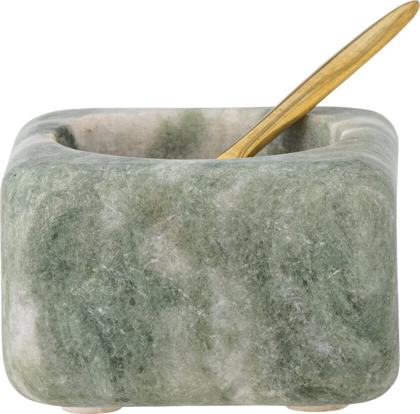 - Noriko Salt Jar w/Spoon - Green - Marble