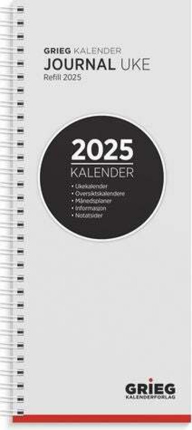 Journalkalender Grieg 2025 spiral refill