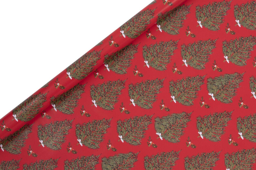 Gavepapir 4m Sd Fir Tree Rød