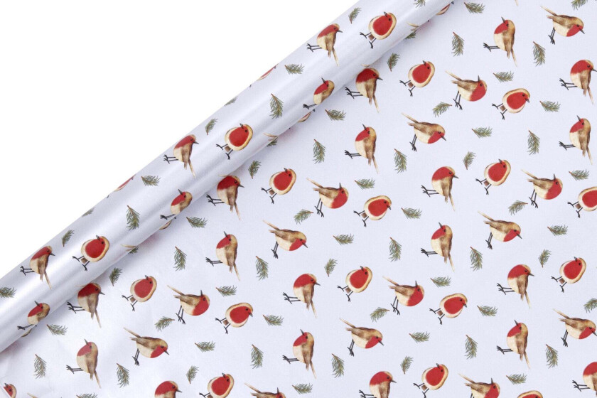 Gavepapir 4m Robins Sølv