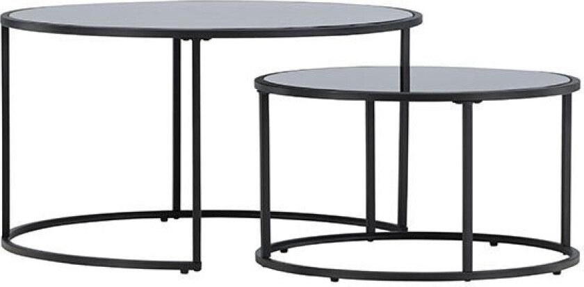 Twin sofabord sett med 2 svart.