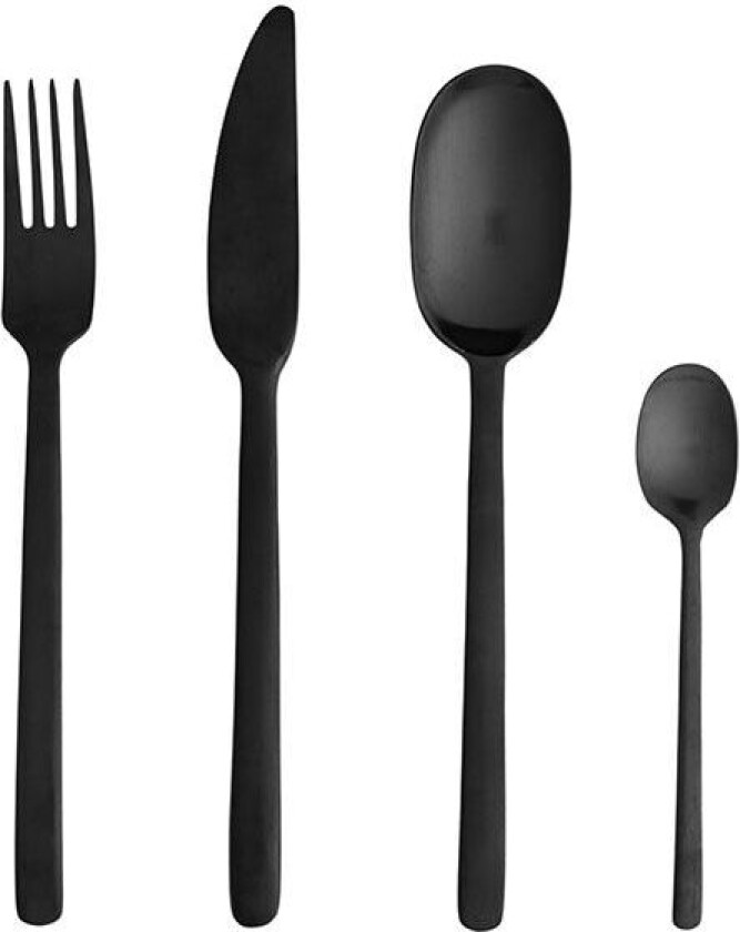 WabiSabi bestikksett 24 deler rustfritt stål svart.