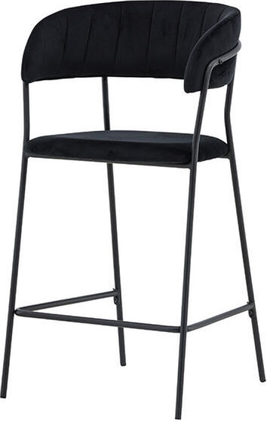 Bilde av Lui barstol velur svart.