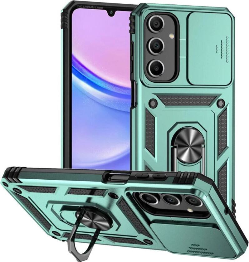 Samsung Galaxy A16 Håndverker Deksel med Magnetisk Kickstand Og Cam Slider - Turkis