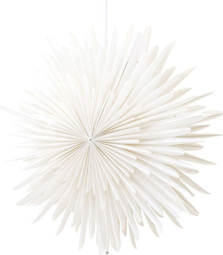 Sälen julestjerne med lys papir Ø46 cm pendel hvit.