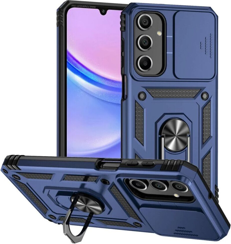 Samsung Galaxy A16 Håndverker Deksel med Magnetisk Kickstand Og Cam Slider - Blå