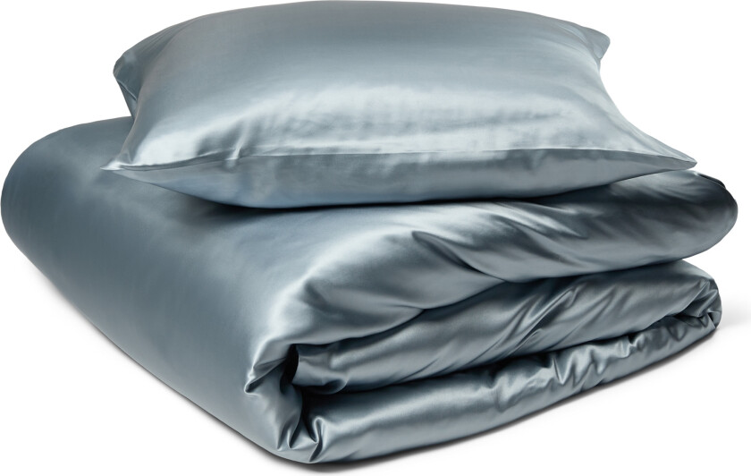 Bilde av Sengetøy av silke 240x220 cm - Støvblått sengetøy - Sengesett i 100% morbærsilke - By Borg
