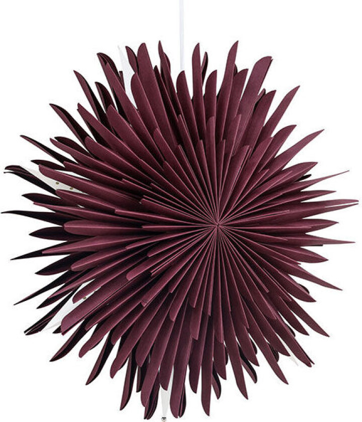 Sälen julestjerne med lys papir Ø46 cm pendel mørkerød.