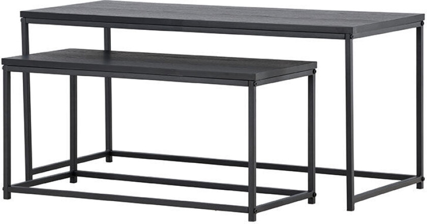 Staal sofabord sett med 2 svart.