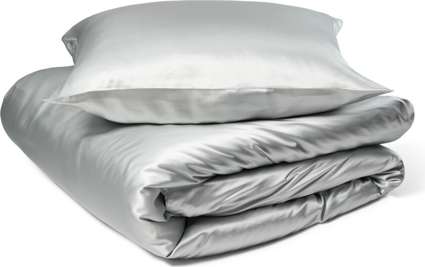 Bilde av Sengetøy av silke 240x220 cm - Støvet grått sengetøy - Sengesett i 100% morbærsilke - By Borg