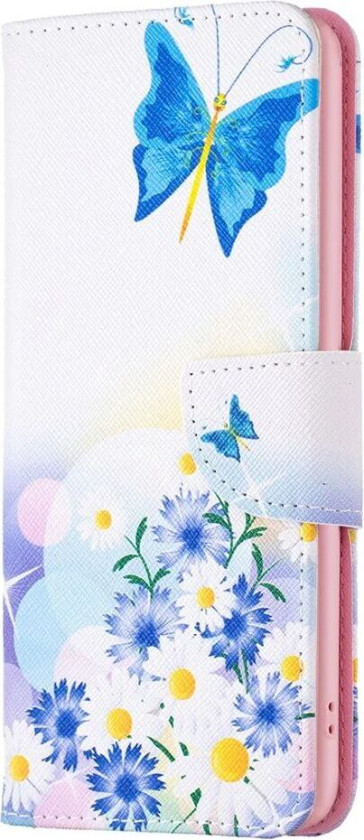 Samsung Galaxy A16 Kunstskinn Flip Deksel m. Lommebok & Trykk - Sommerfugl & Blomster