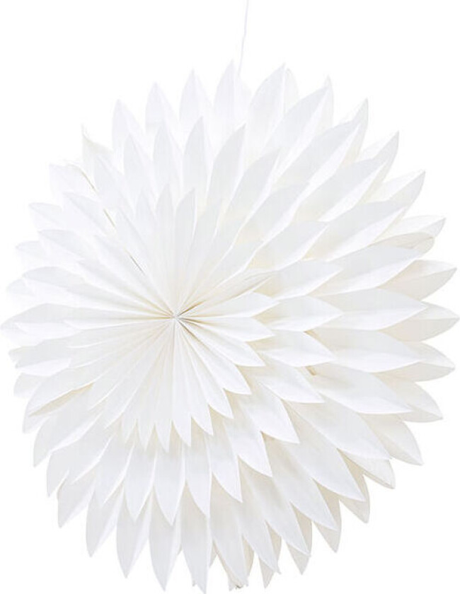 Storlien julestjerne med lys papir Ø80 cm pendel hvit.