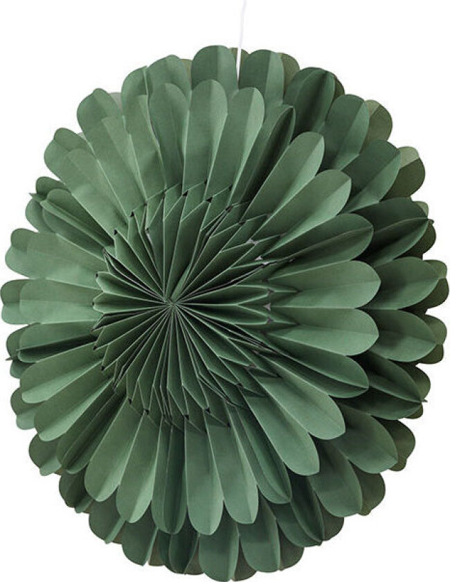Järvsön julestjerne med lys papir Ø60 cm pendel grønn.