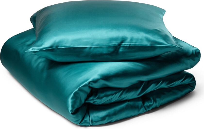 Sengetøy av silke 140x220 cm - Støvet grønt sengetøy - Sengesett i 100% morbærsilke - By Borg