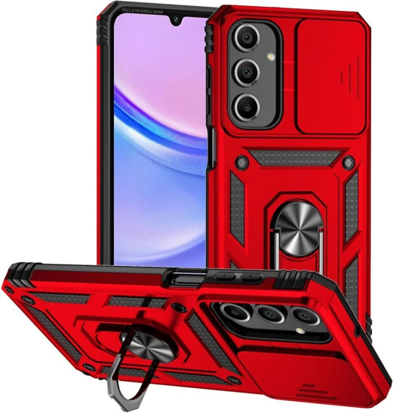 Samsung Galaxy A16 Håndverker Deksel med Magnetisk Kickstand Og Cam Slider - Rød