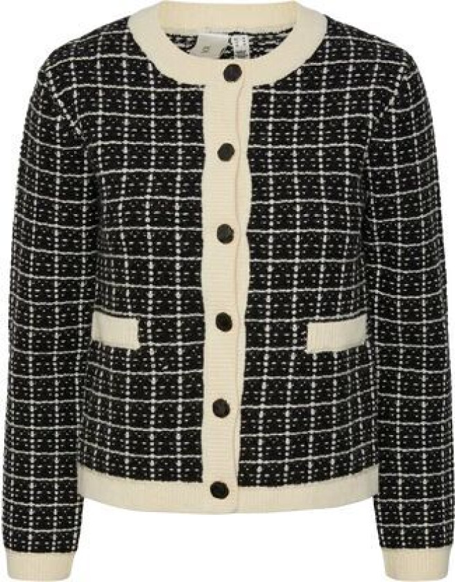 Yaslivia Ls Short Knit Cardigan - Black Birch L