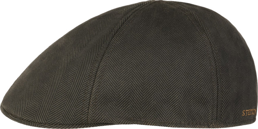 Men's Herringbone Duck Flat Cap Mud-Black 56-57/M