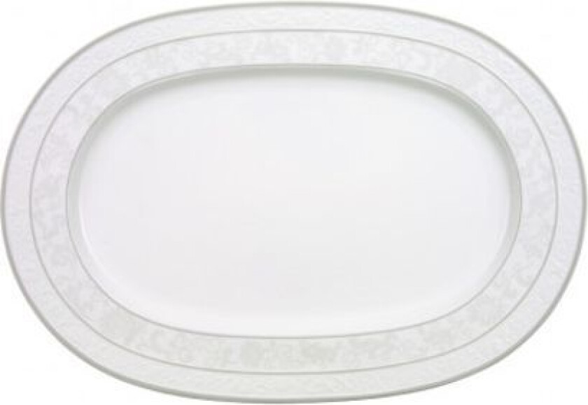 Grey Pearl ovalt tallerken 41cm.