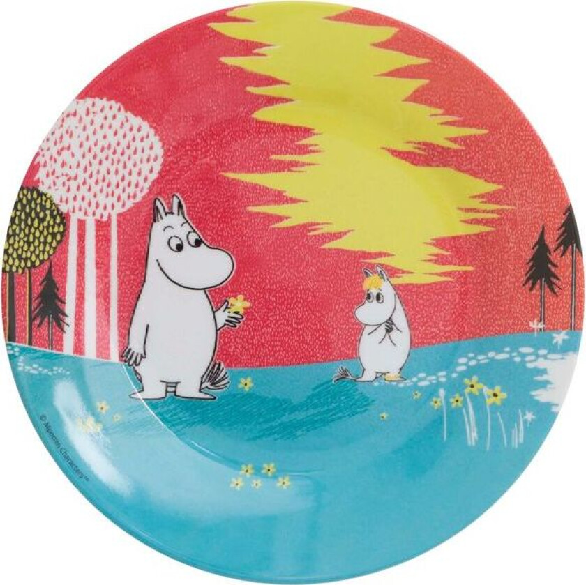 Mummi Tallerken Skog og Sjø rød