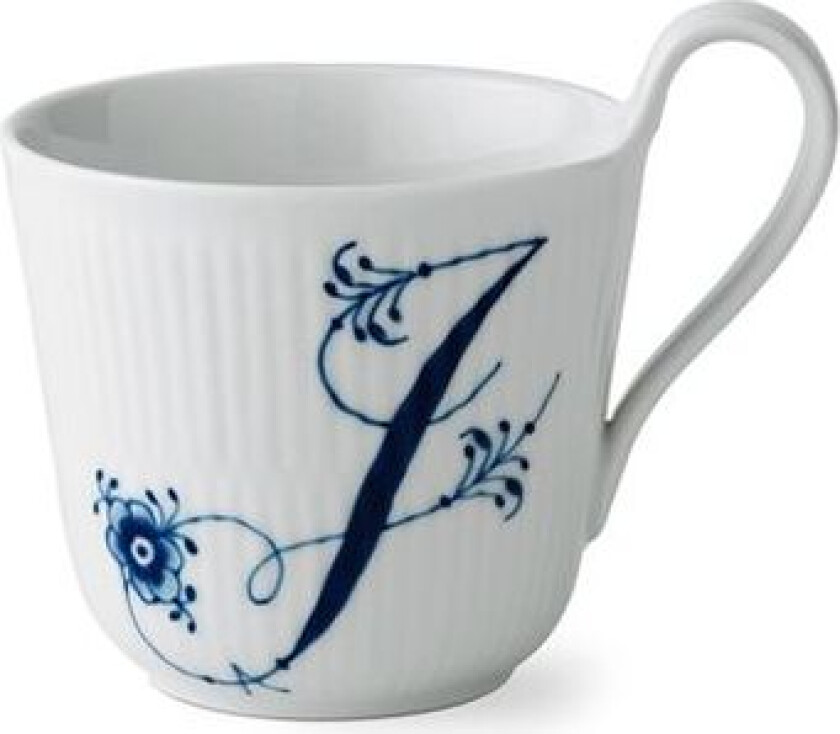 Royal Copenhagen Musselmalt Riflet Alfabet Krus J 33 cl