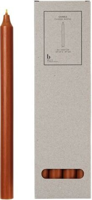Kronelys Ø2,1xH29cm Terracotta 8stk i Gaveeske