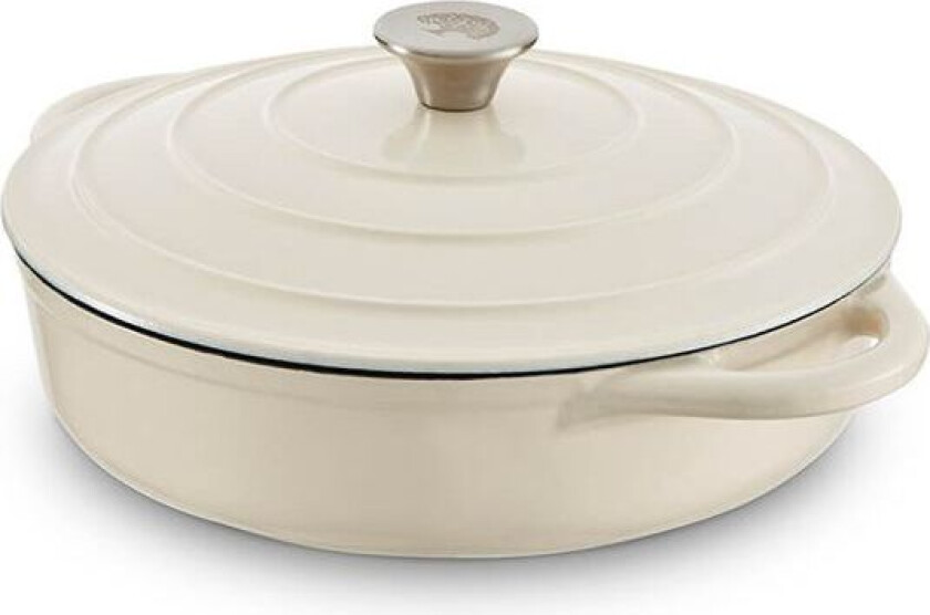 Lav Støpejernsgryte Kremhvit 28 cm