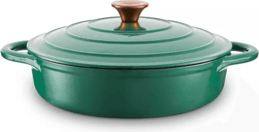 Lav Støpejernsgryte Grønn 28 cm