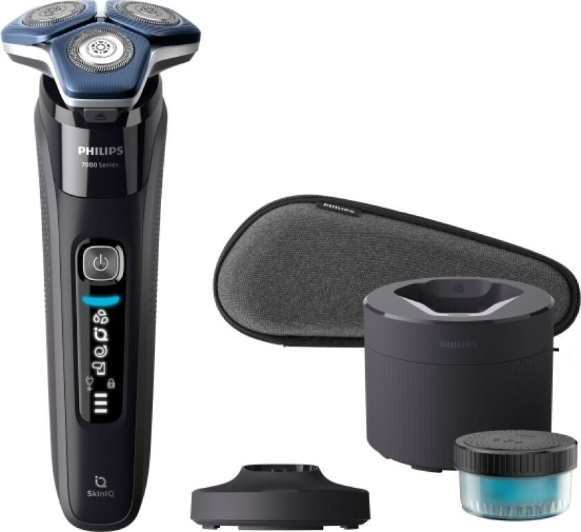 Shaver Series 7000 S7886/55 Våt Og Tørr Elektrisk Barbermaskin, Roterende Hode, Skiniq, Sort, Batteri, Innebygd Batteri, 60 Min