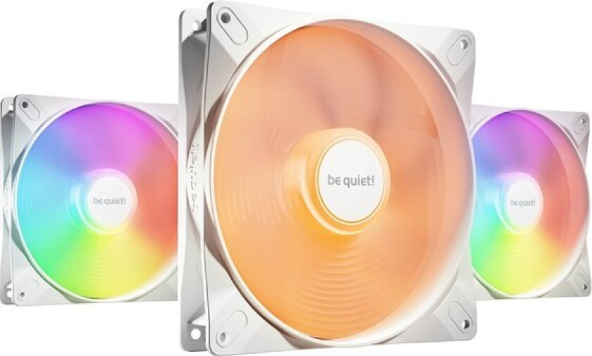LIGHT WINGS LX 140mm high-speed White (3-pack) - Kabinettvifte - 140mm - Hvit med RGB-lys - 23 dBA