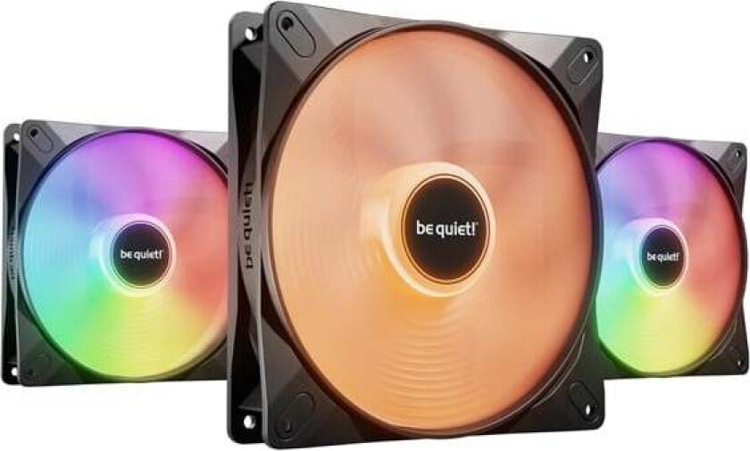 LIGHT WINGS LX 140 (3-pack) - Kabinettvifte - 140mm - Svart med RGB LED-lys - 23 dBA
