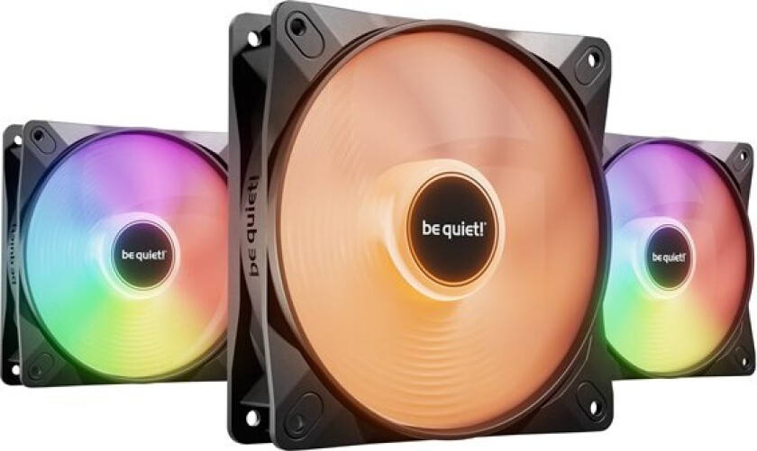LIGHT WINGS LX 120 (3-pack) - Kabinettvifte - 120mm - Svart med RGB LED-lys - 25 dBA