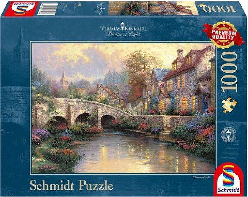 Puzzle - Thomas Kinkade: Cobblestone Brooke (1000 pieces) Gulv