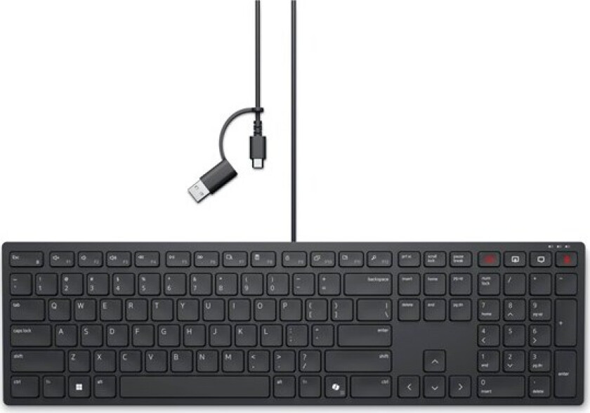 Wired Collaboration Keyboard KB525C - keyboard - QWERTY - US International Input Device - Tastatur - Universal - Svart