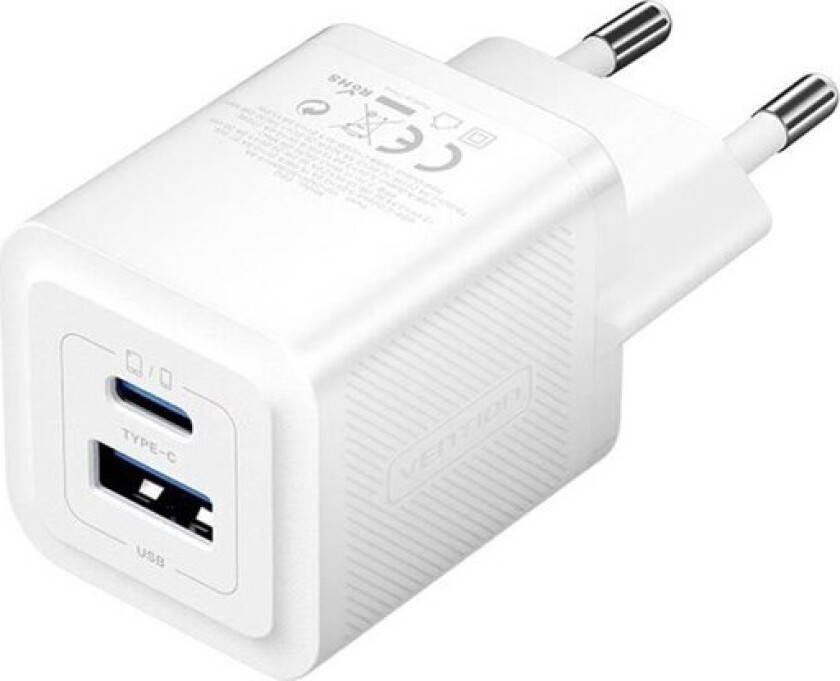 Wall charger FEQW0-EU USB-C + USB- A 30W/30W GaN (white)