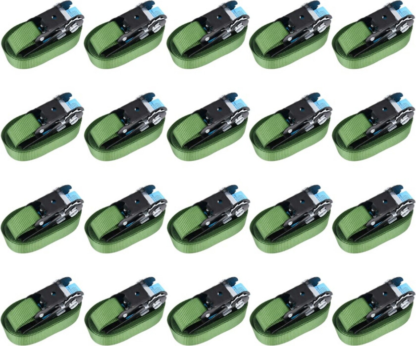 Jekkestropper med skralle 20 stk 800 daN 6 m grønn - Grønn