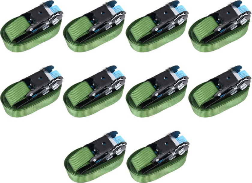 Bilde av Jekkestropper med skralle 10 stk 800 daN 6 m grønn - Grønn