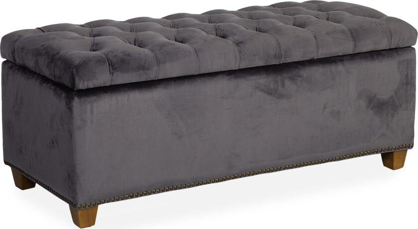 Fotskammel HOLMES VELVET med oppbevaring 112x46xH47 -