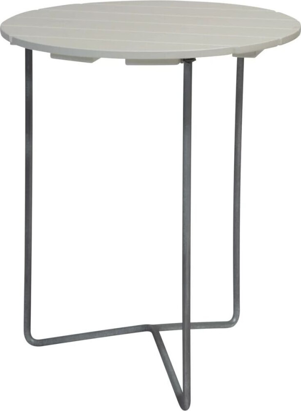 Table 6B bord Ø60 cm Hvitlakkert eik - galvaniserte ben