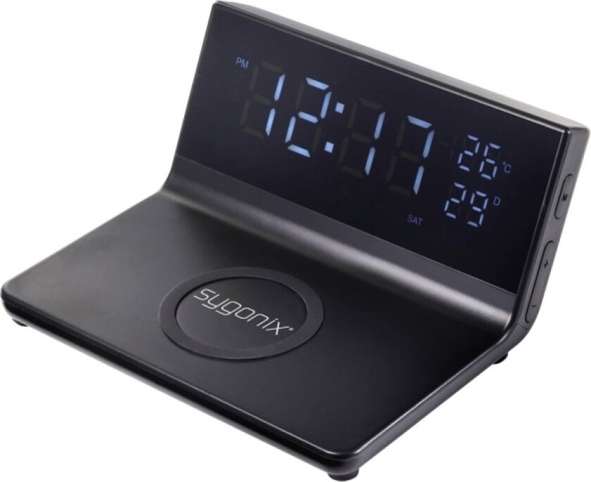 Sygonix Opladerstation Alarm Clock With Wireless Charger Sy-5459860