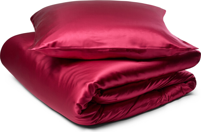 Sengetøy av silke - 140x200 cm - Plommefarget sengetøy - Sengesett i 100% mulberrysilke - By Borg