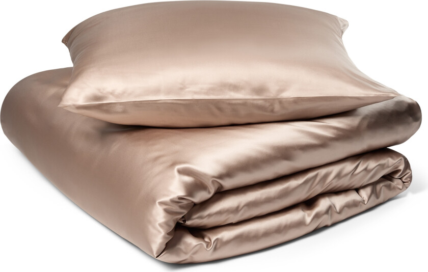 Sengetøy av silke 140x220 cm - Sandfarget sengetøy - Sengesett i 100% morbærsilke - By Borg
