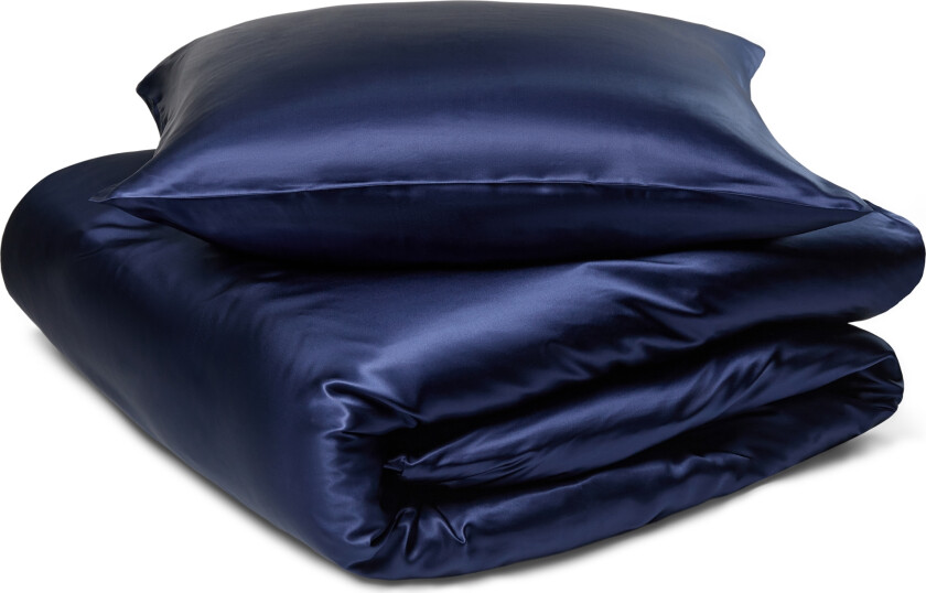 Sengetøy av silke - 140x200 cm - Marineblått sengetøy - Sengesett i 100% morbærsilke - By Borg