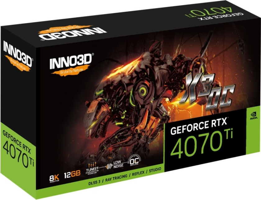 Inno3d Geforce Rtx 4070 Ti X3 Oc - 12 Gb Gddr6x Ram - Grafikkort