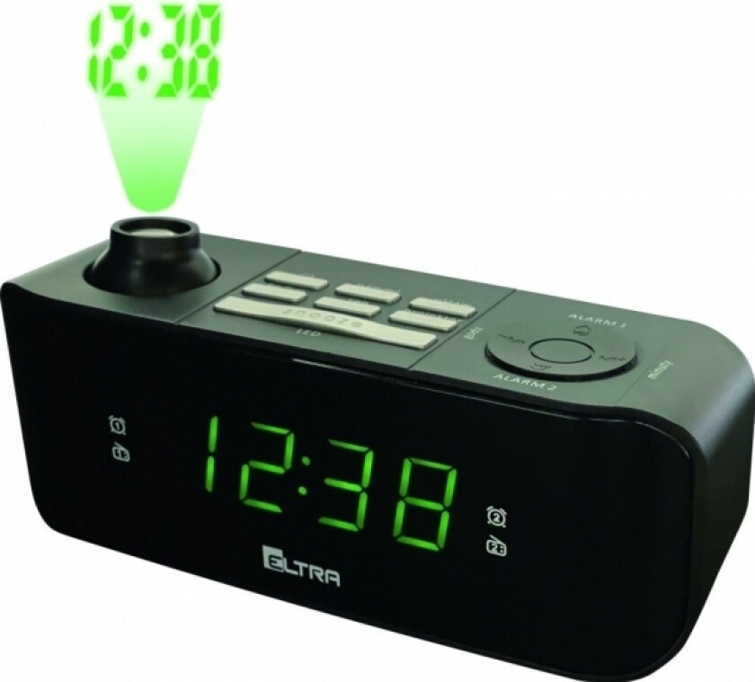 Kasia Klokkeradio Med Projektor, Sort