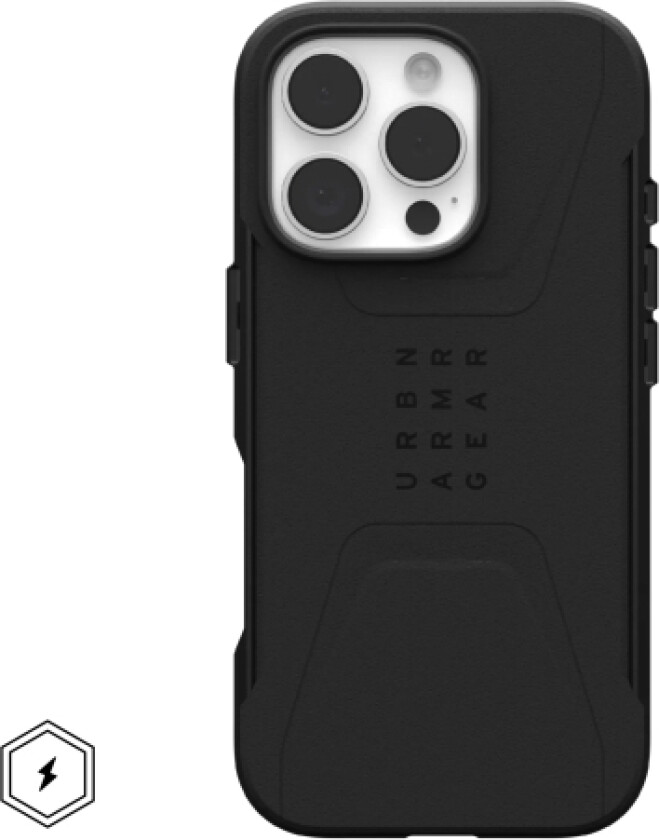 Urban Armour Gear Civilian, Deksel, Apple, Iphone 16 Pro, 16 Cm (6,3"), Sort